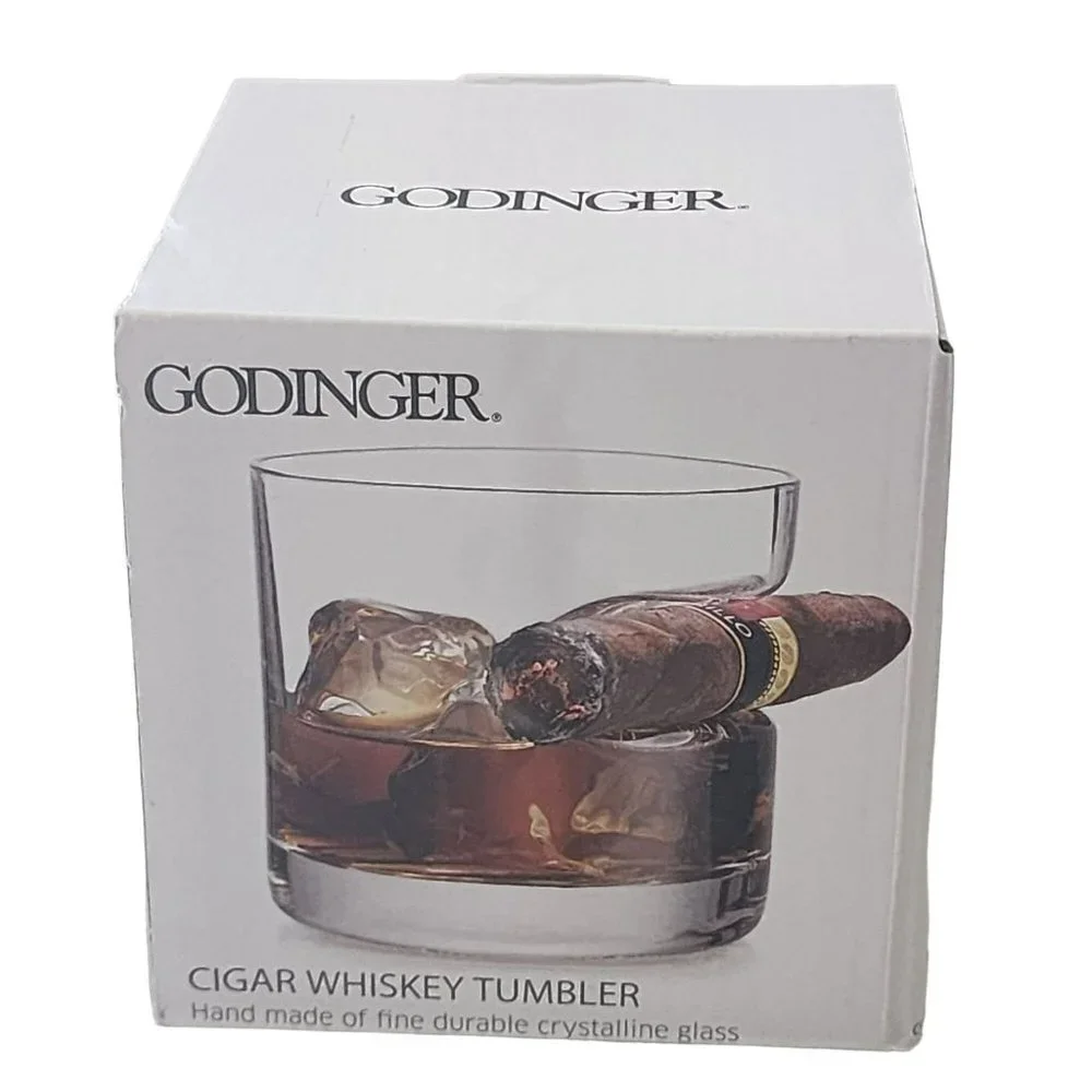 Godinger Cigar Whiskey Tumbler 12 oz Hand Made Of Fine Durable Crystalline Glass